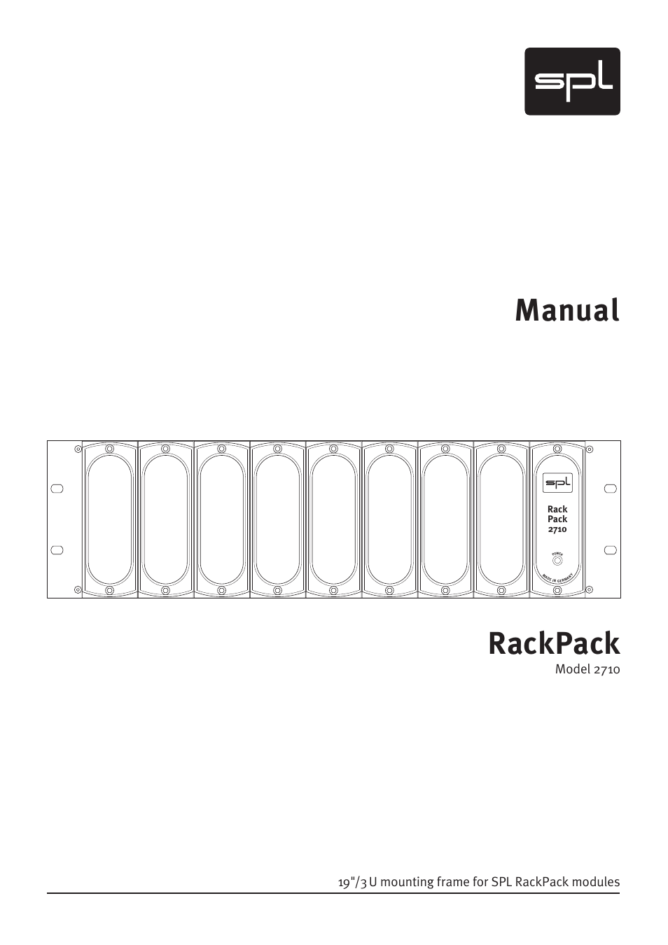 Sound Performance Lab RackPack 2710 User Manual | 16 pages