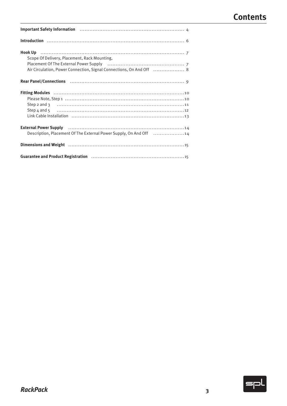 Sound Performance Lab RackPack 2710 User Manual | Page 3 / 16