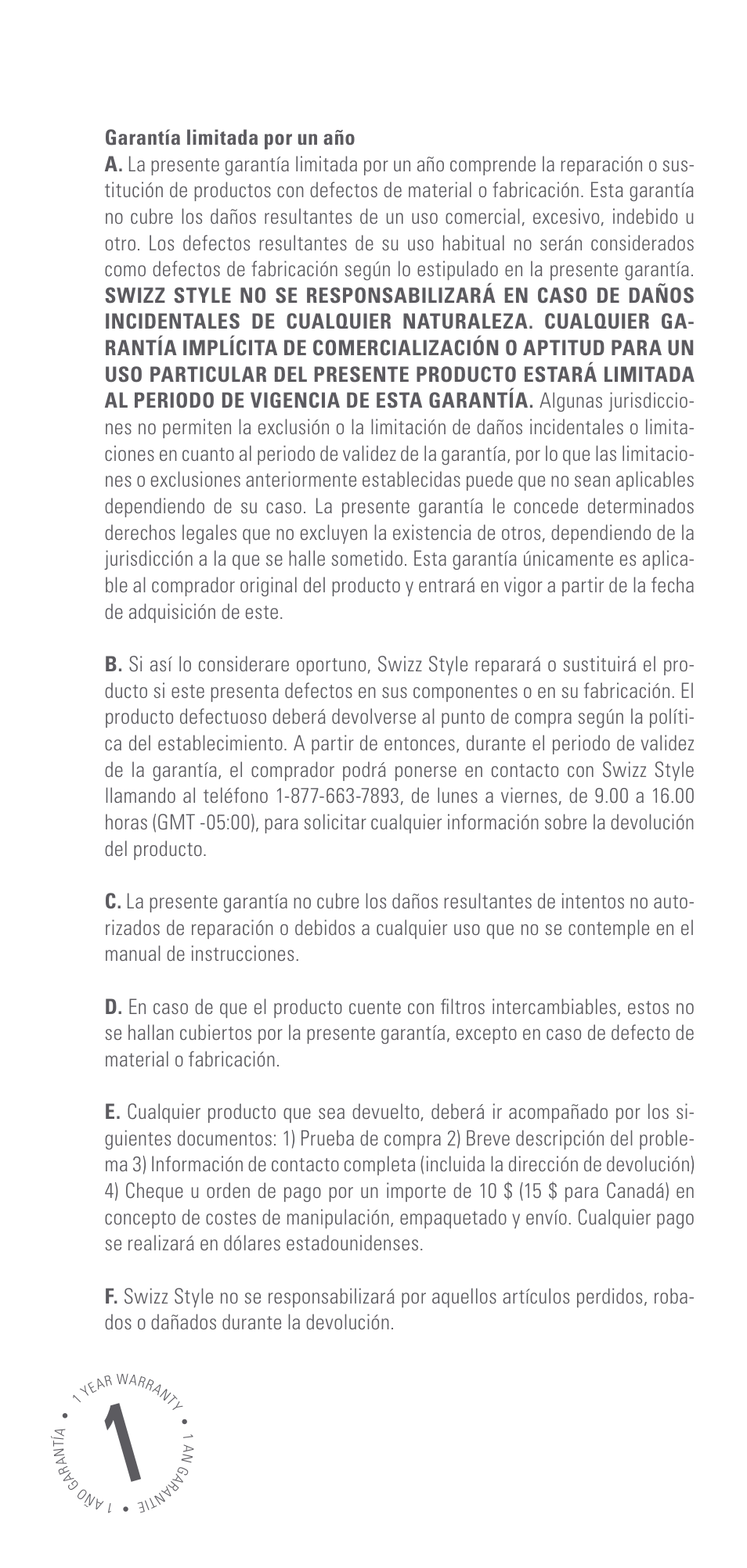 Swizz Style Otto User Manual | Page 10 / 12