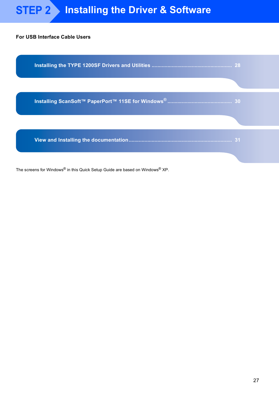 Step 2, Installing the driver & software | Scanport Ricoh SP 1200SF User Manual | Page 29 / 36