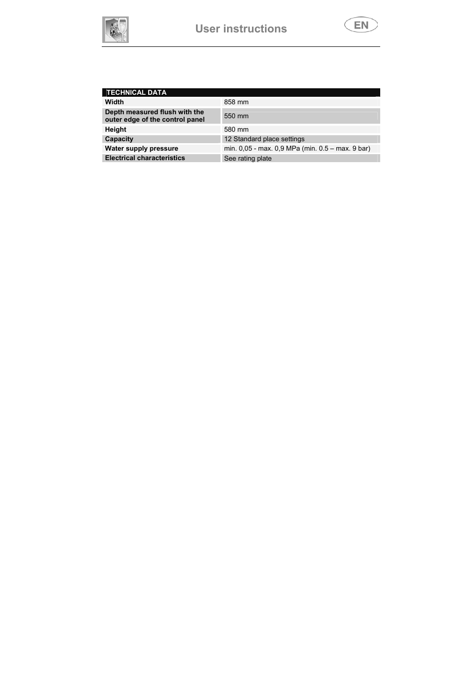 User instructions | Smeg DI912 User Manual | Page 34 / 36