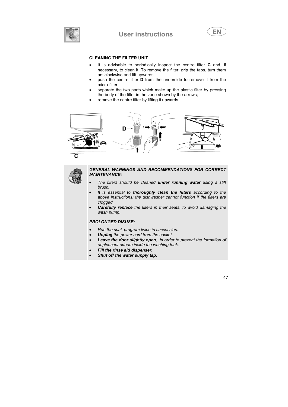 User instructions | Smeg BLV1NE User Manual | Page 35 / 37