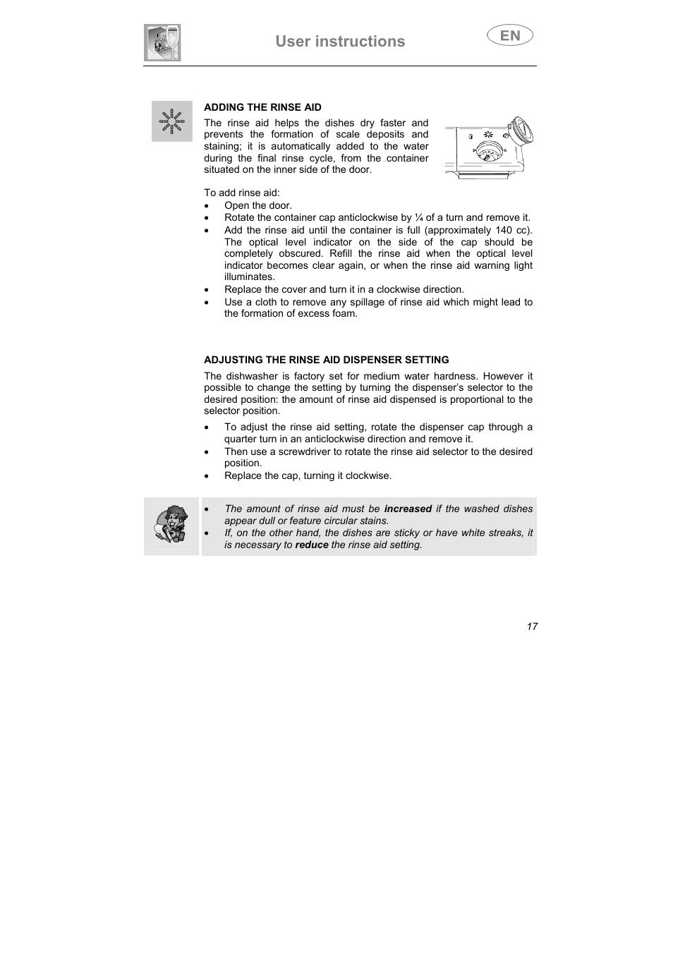 User instructions | Smeg CA01-5 User Manual | Page 18 / 30