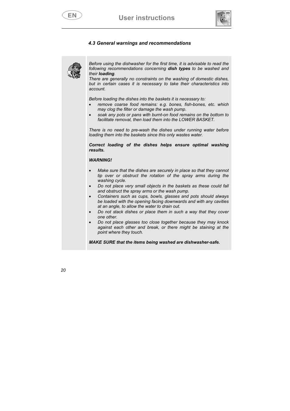 User instructions | Smeg CA01-5 User Manual | Page 21 / 30