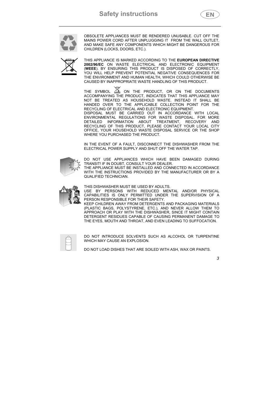 Safety instructions | Smeg CA01-5 User Manual | Page 4 / 30