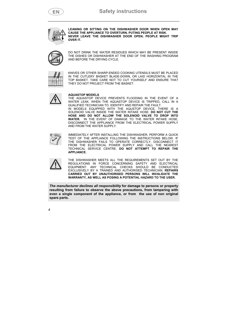 Safety instructions | Smeg CA01-5 User Manual | Page 5 / 30