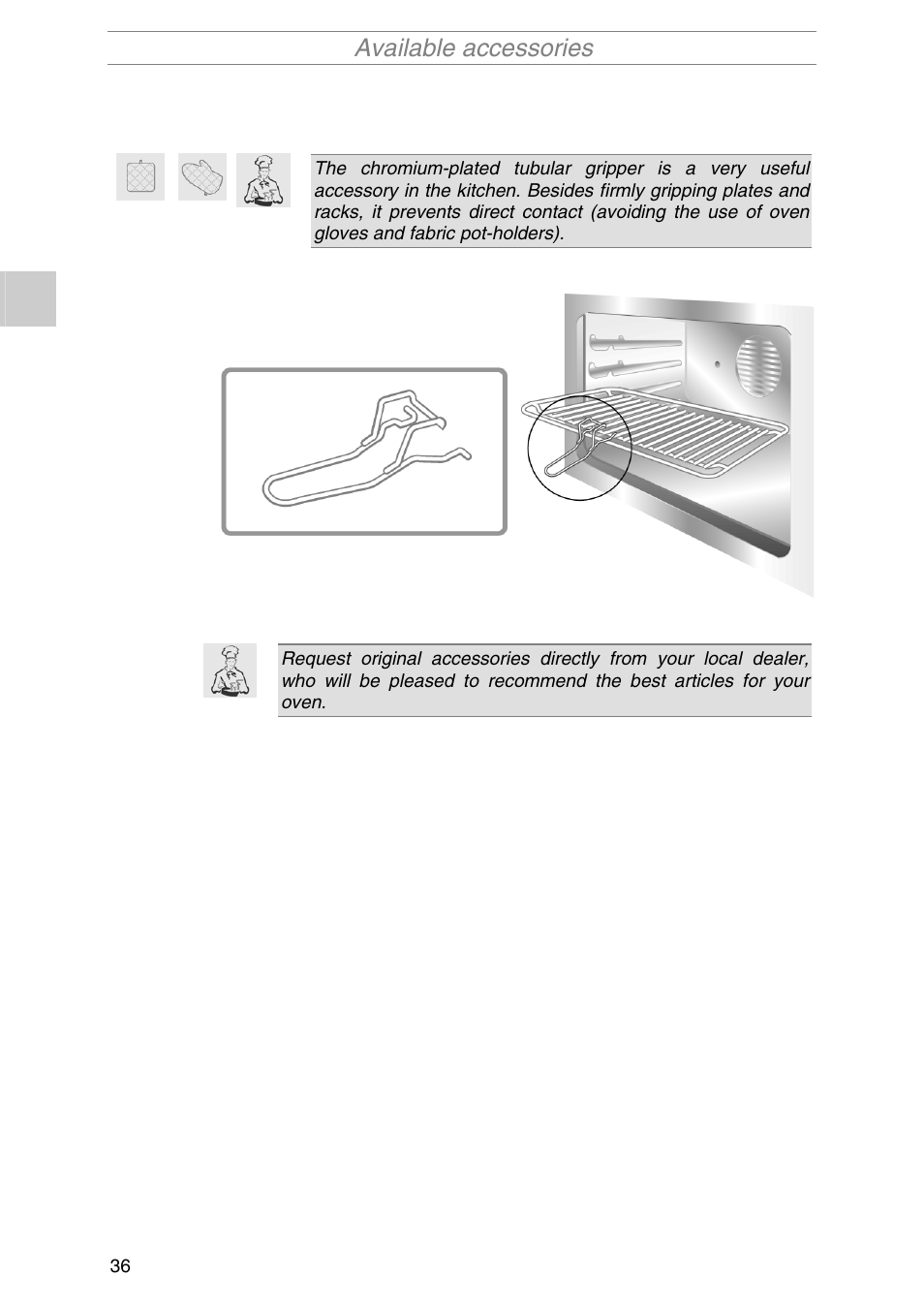 Available accessories | Smeg S2010MFB1 User Manual | Page 12 / 22