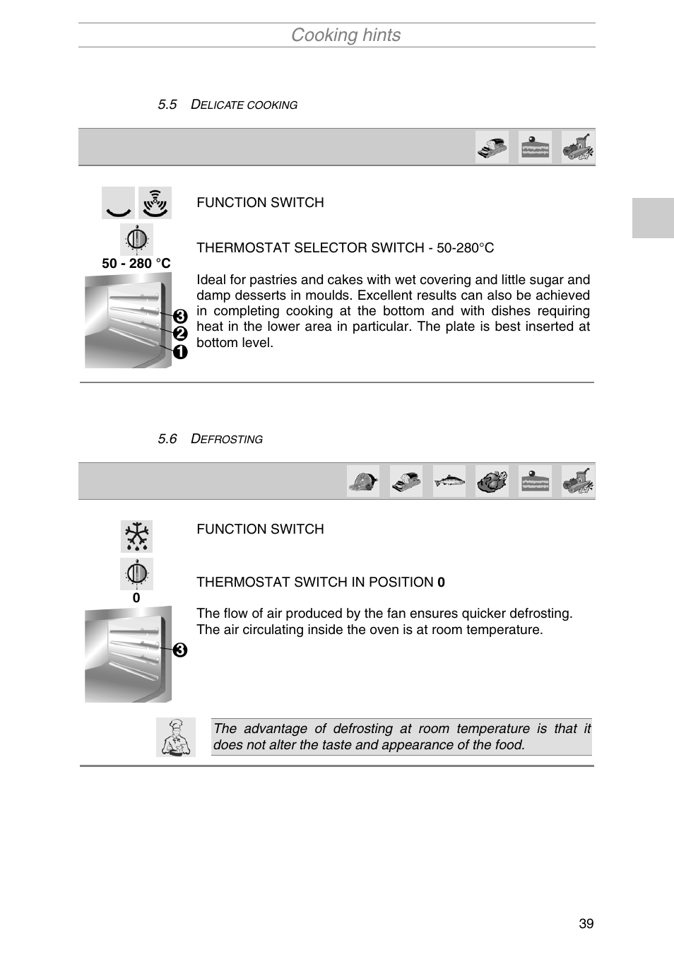 Cooking hints | Smeg S2010MFB1 User Manual | Page 15 / 22