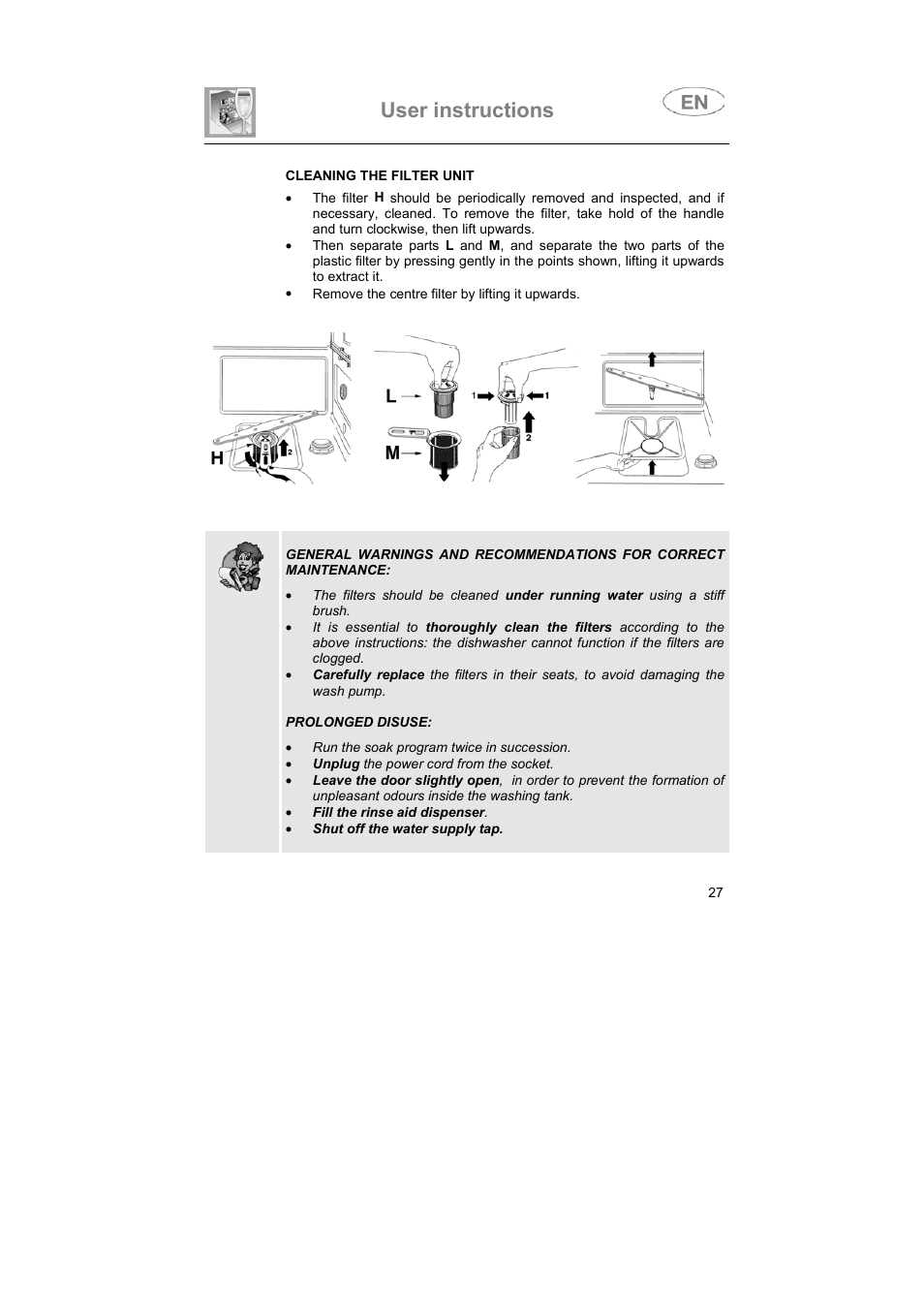 User instructions | Smeg SNZ4427 User Manual | Page 26 / 31