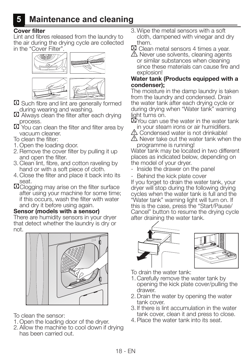 5maintenance and cleaning | Smeg AS 73 CS User Manual | Page 18 / 20