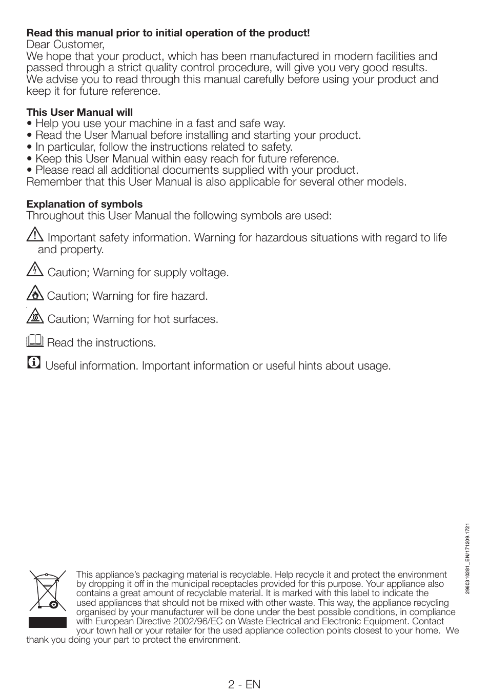Smeg AS 73 CS User Manual | Page 2 / 20