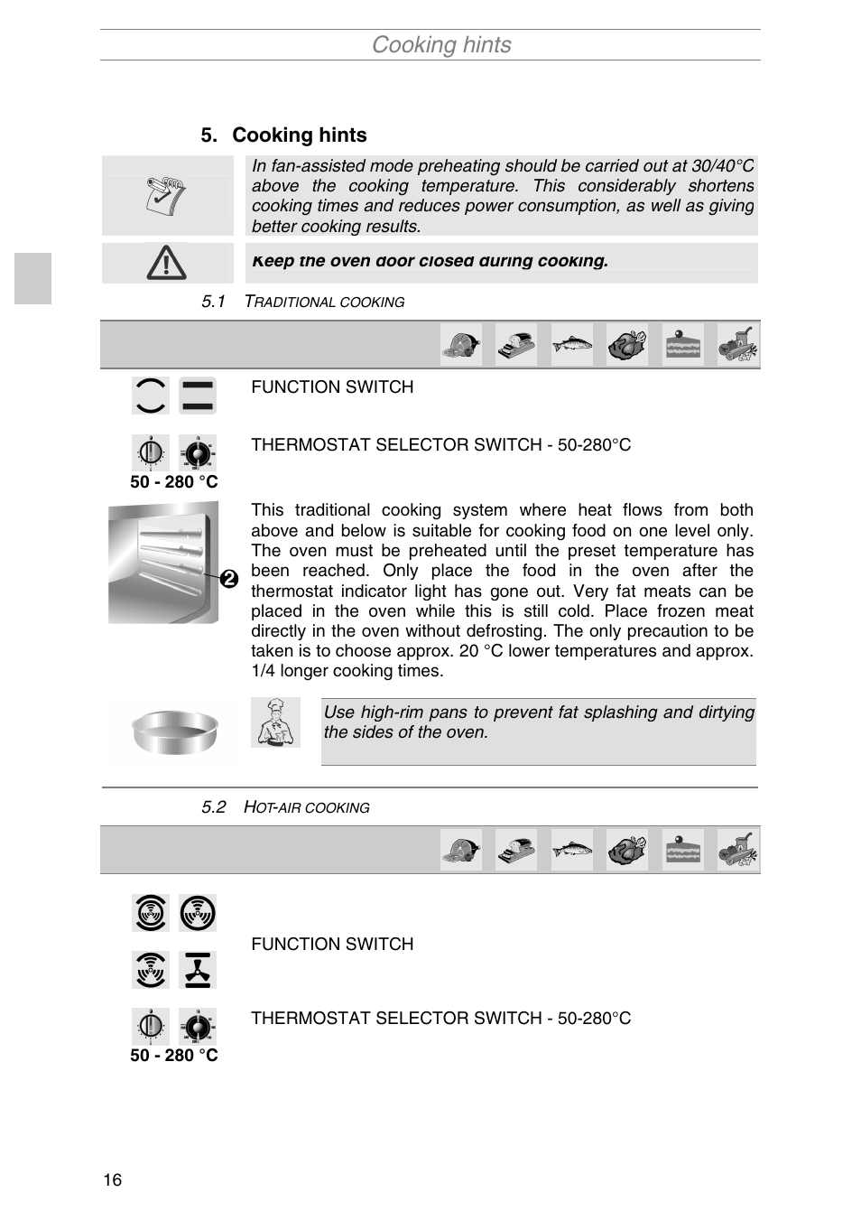 Cooking hints | Smeg SIL290X User Manual | Page 14 / 24