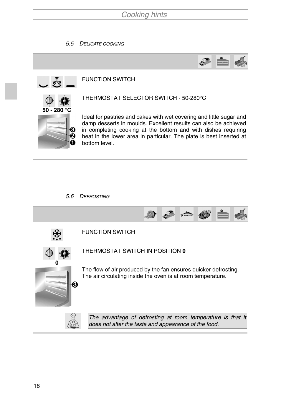 Cooking hints | Smeg SIL290X User Manual | Page 16 / 24