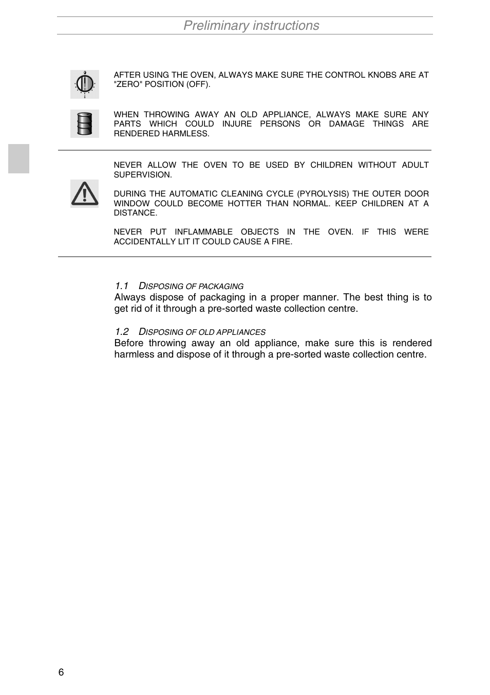 Preliminary instructions | Smeg SIL290X User Manual | Page 4 / 24