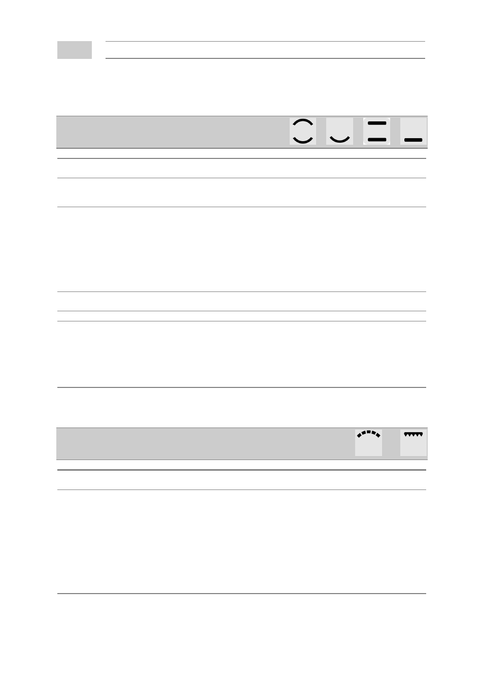 Recommended cooking table | Smeg SE1055MF User Manual | Page 18 / 24