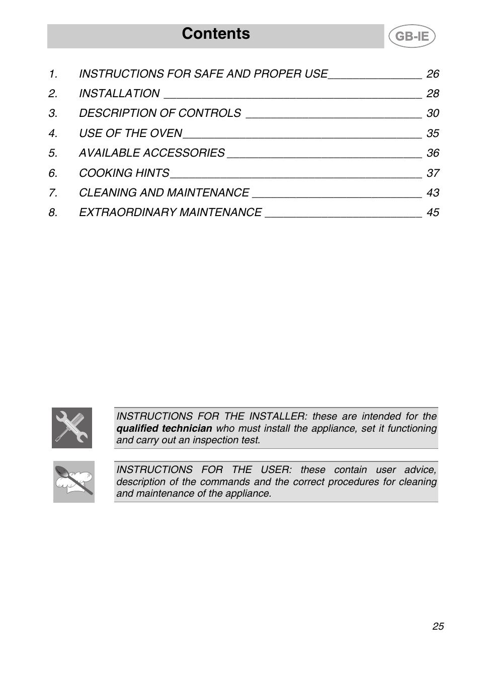 Smeg S20XMFR User Manual | 22 pages