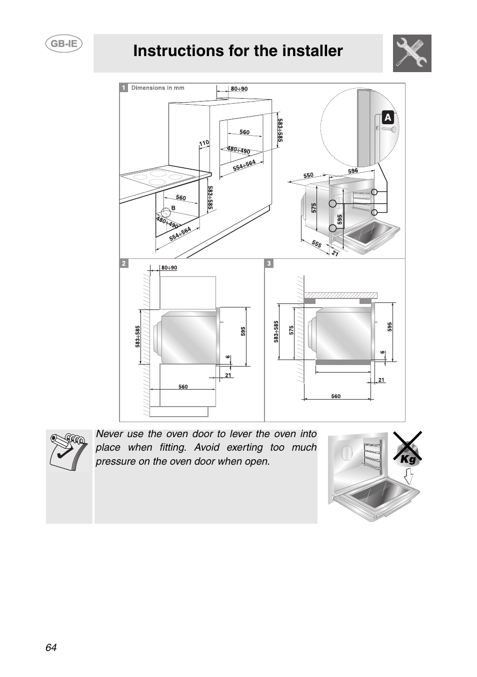 Instructions for the installer | Smeg S200EB/1 User Manual | Page 31 / 31