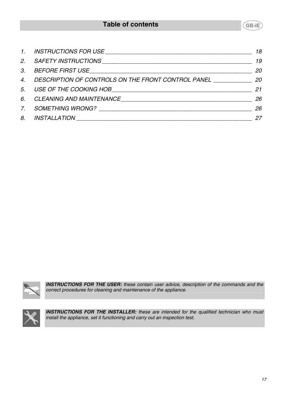 Smeg SE2631ID1 User Manual | 14 pages