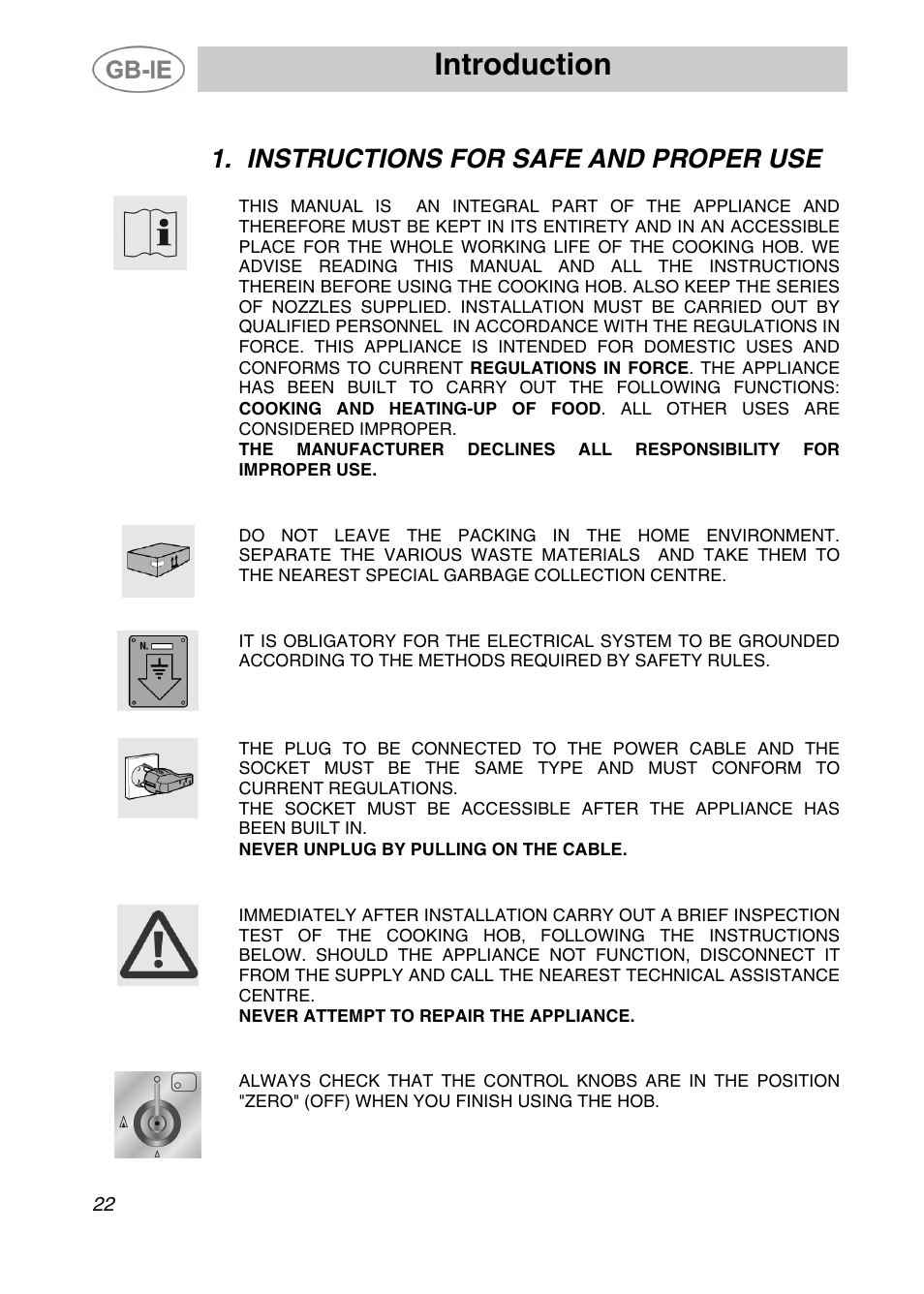 Introduction, Instructions for safe and proper use | Smeg SDR60XG User Manual | Page 2 / 18