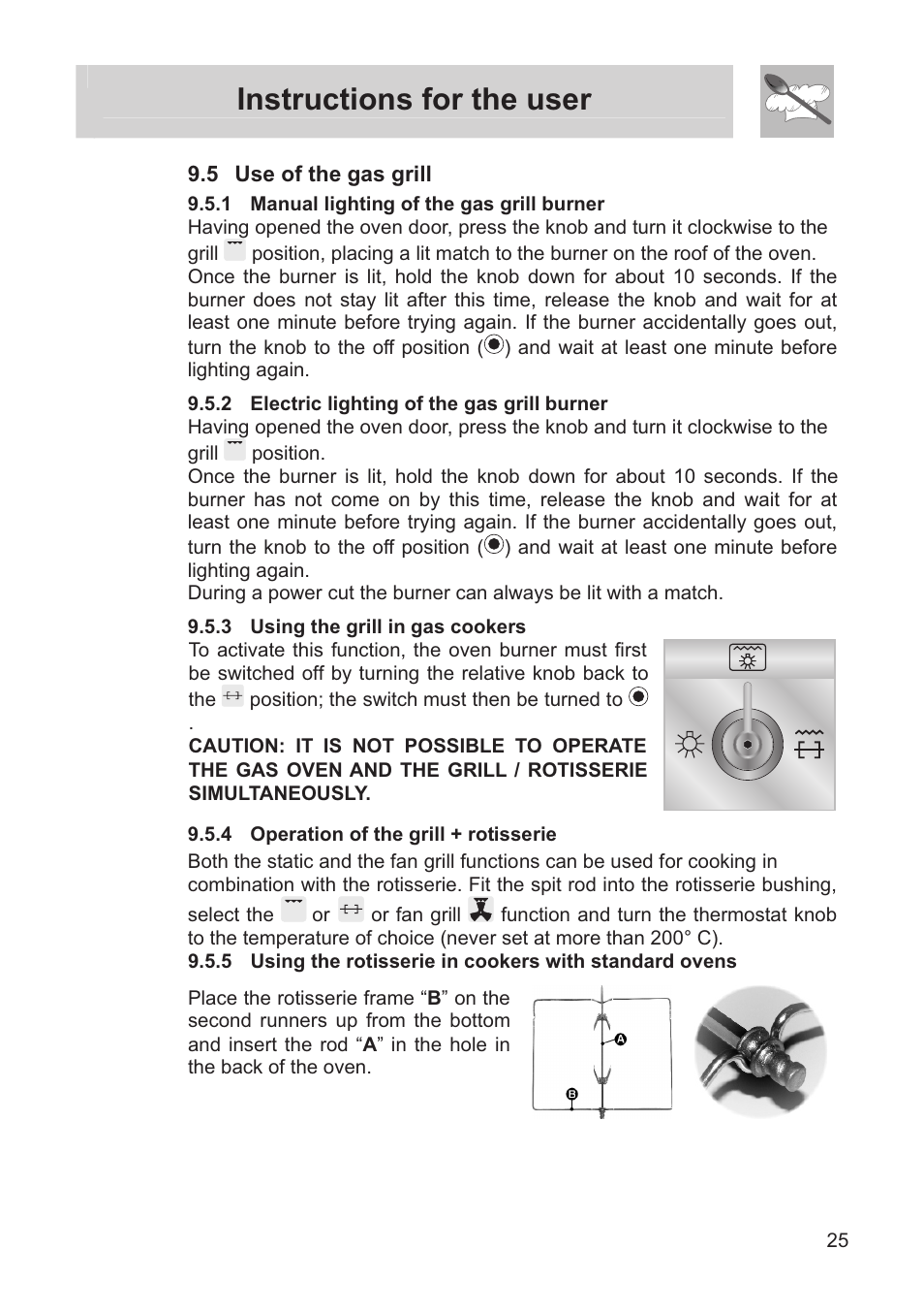 Instructions for the user | Smeg FS60XNG User Manual | Page 23 / 36