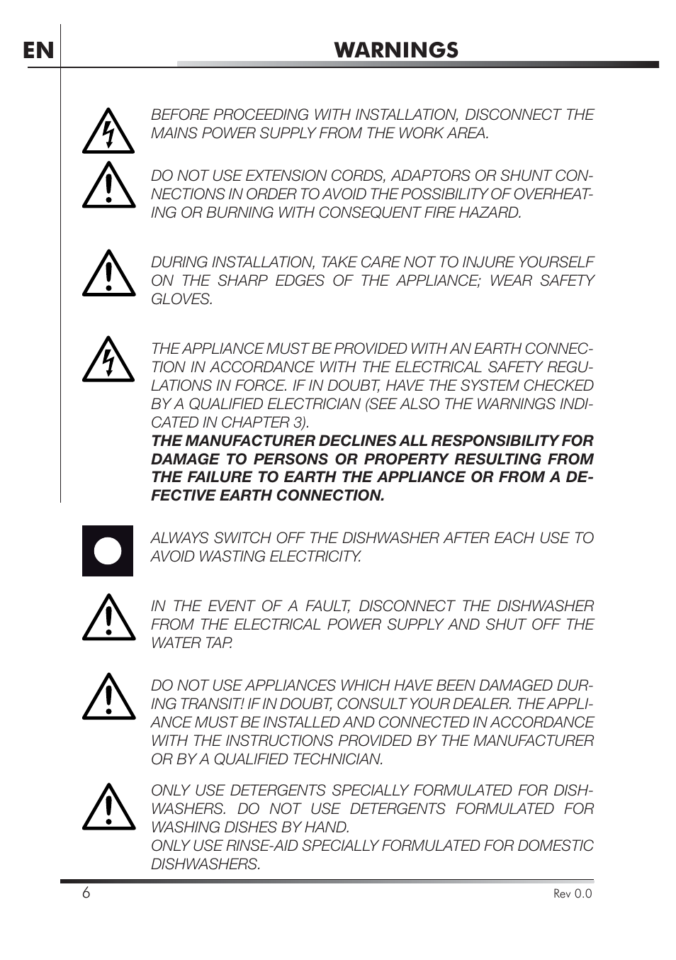 Warnings | Smeg PLA8743X User Manual | Page 28 / 102