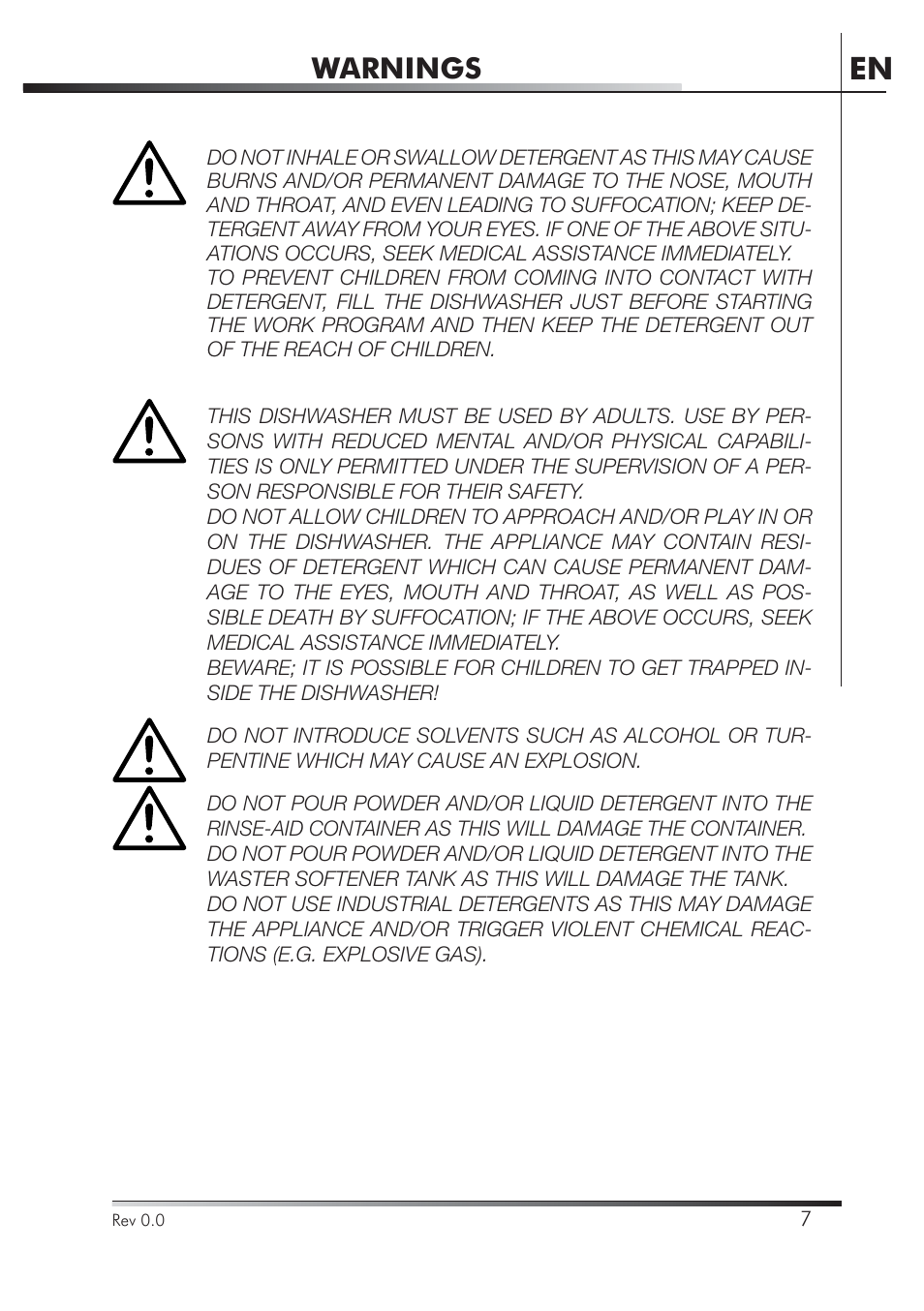 Warnings | Smeg PLA8743X User Manual | Page 29 / 102