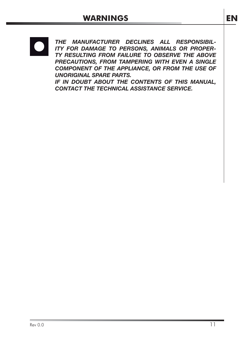 Warnings | Smeg PLA8743X User Manual | Page 33 / 102