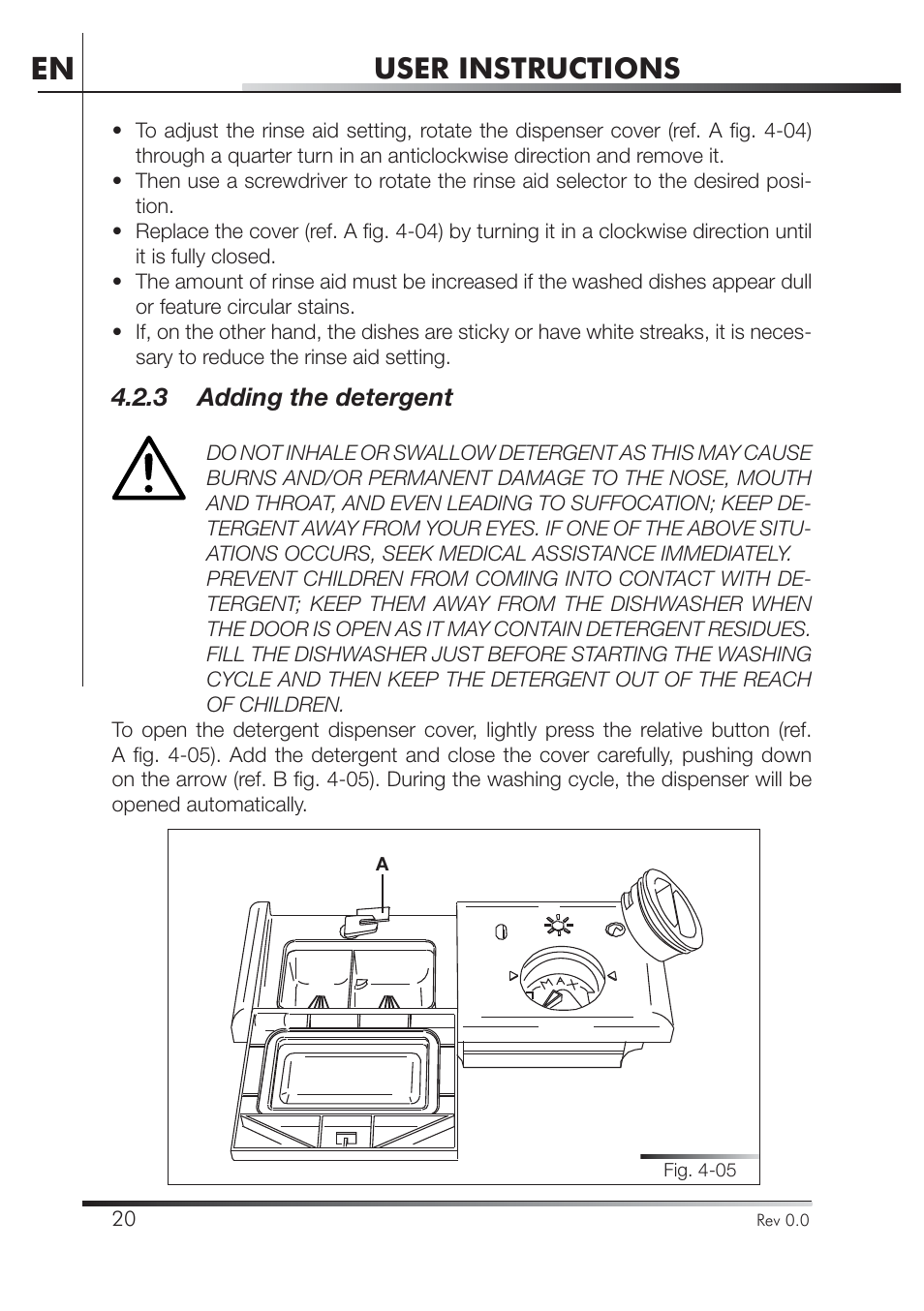 User instructions, 3 adding the detergent | Smeg PLA8743X User Manual | Page 42 / 102