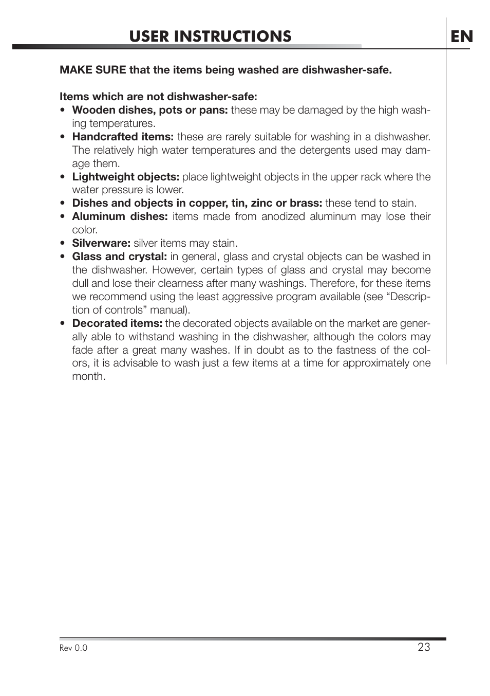 User instructions | Smeg PLA8743X User Manual | Page 45 / 102