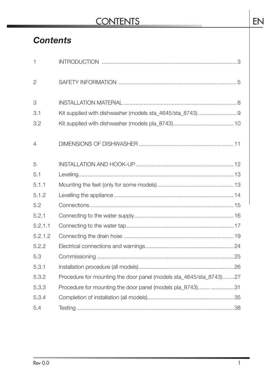 Contents en contents | Smeg PLA8743X User Manual | Page 64 / 102