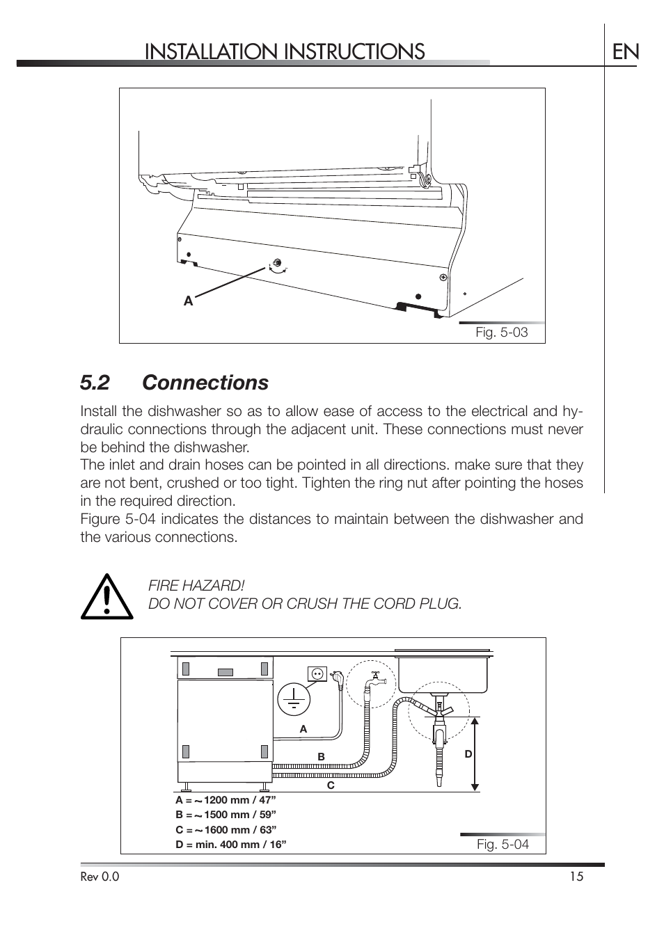 Installation instructions en, 2 connections | Smeg PLA8743X User Manual | Page 78 / 102