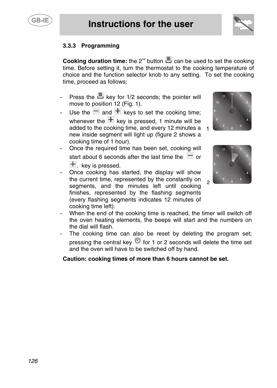 3 programming, Instructions for the user | Smeg KE250X User Manual | Page 15 / 27