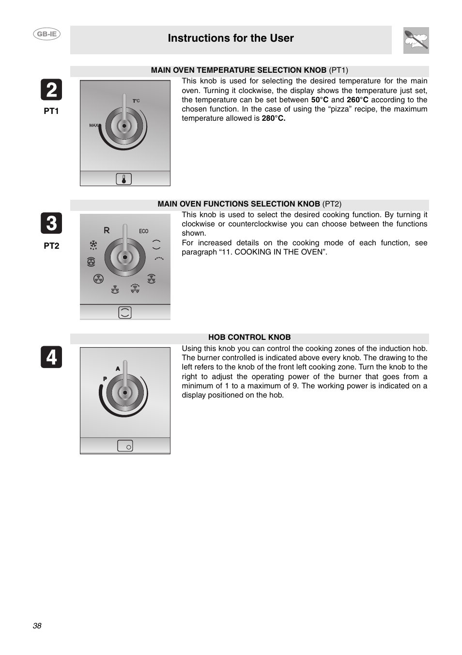 Instructions for the user | Smeg CE6IMX User Manual | Page 9 / 27