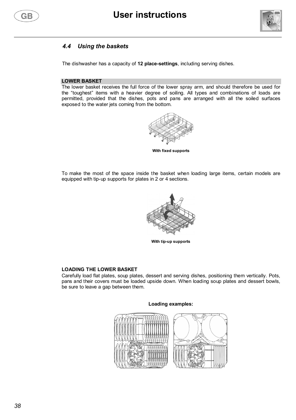 User instructions | Smeg DWF66WH User Manual | Page 17 / 27