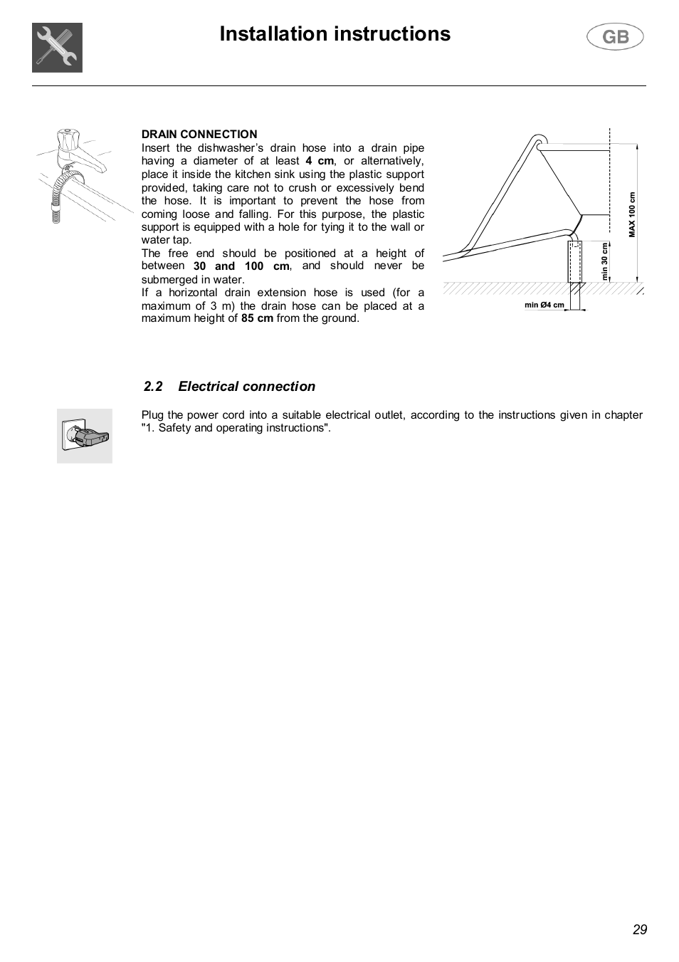 Installation instructions | Smeg DWF66WH User Manual | Page 6 / 27