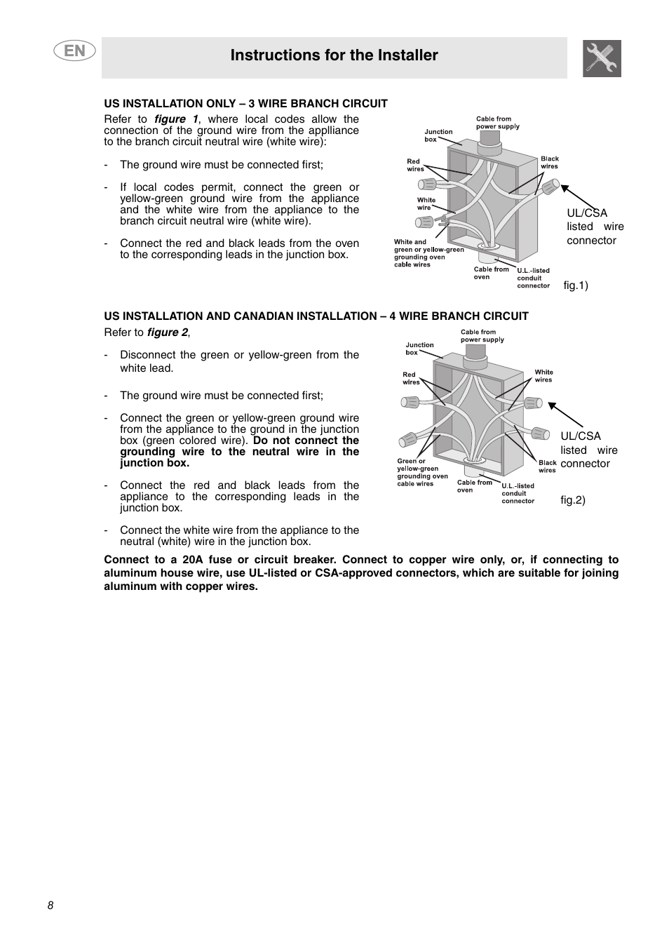 Instructions for the installer | Smeg SCP160XU User Manual | Page 6 / 6