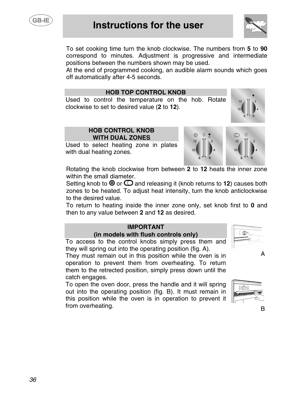 Instructions for the user | Smeg AP320X User Manual | Page 11 / 23