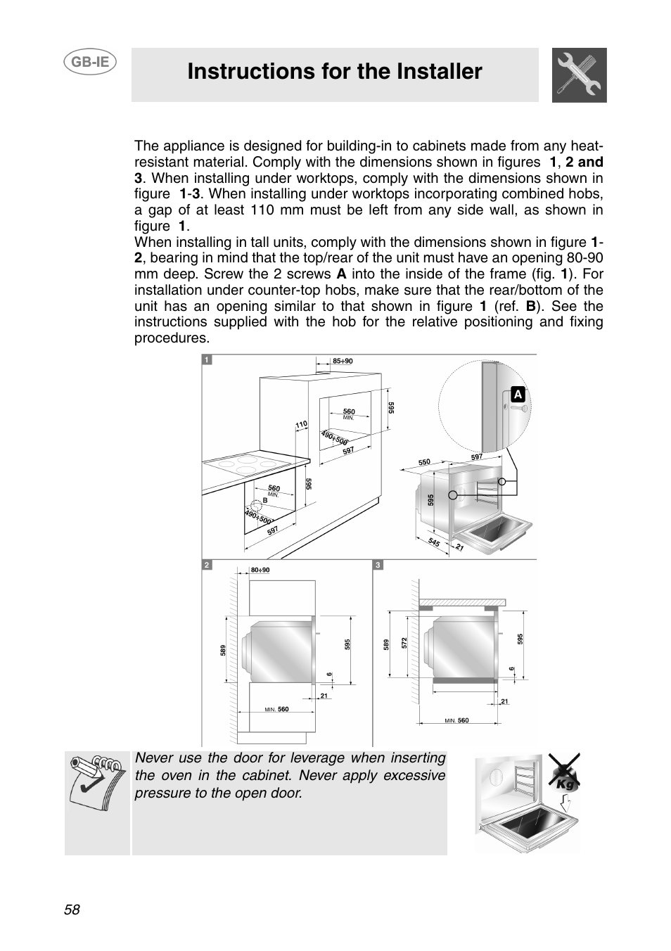 2 positioning the oven, Instructions for the installer | Smeg SCP108SG User Manual | Page 28 / 28