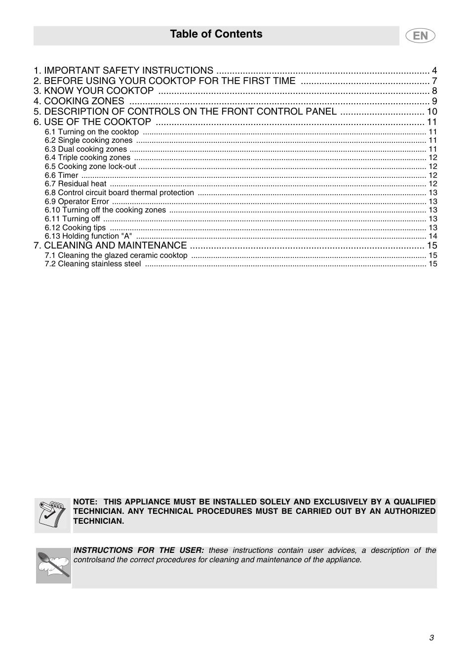 Smeg S2772TCU User Manual | 13 pages