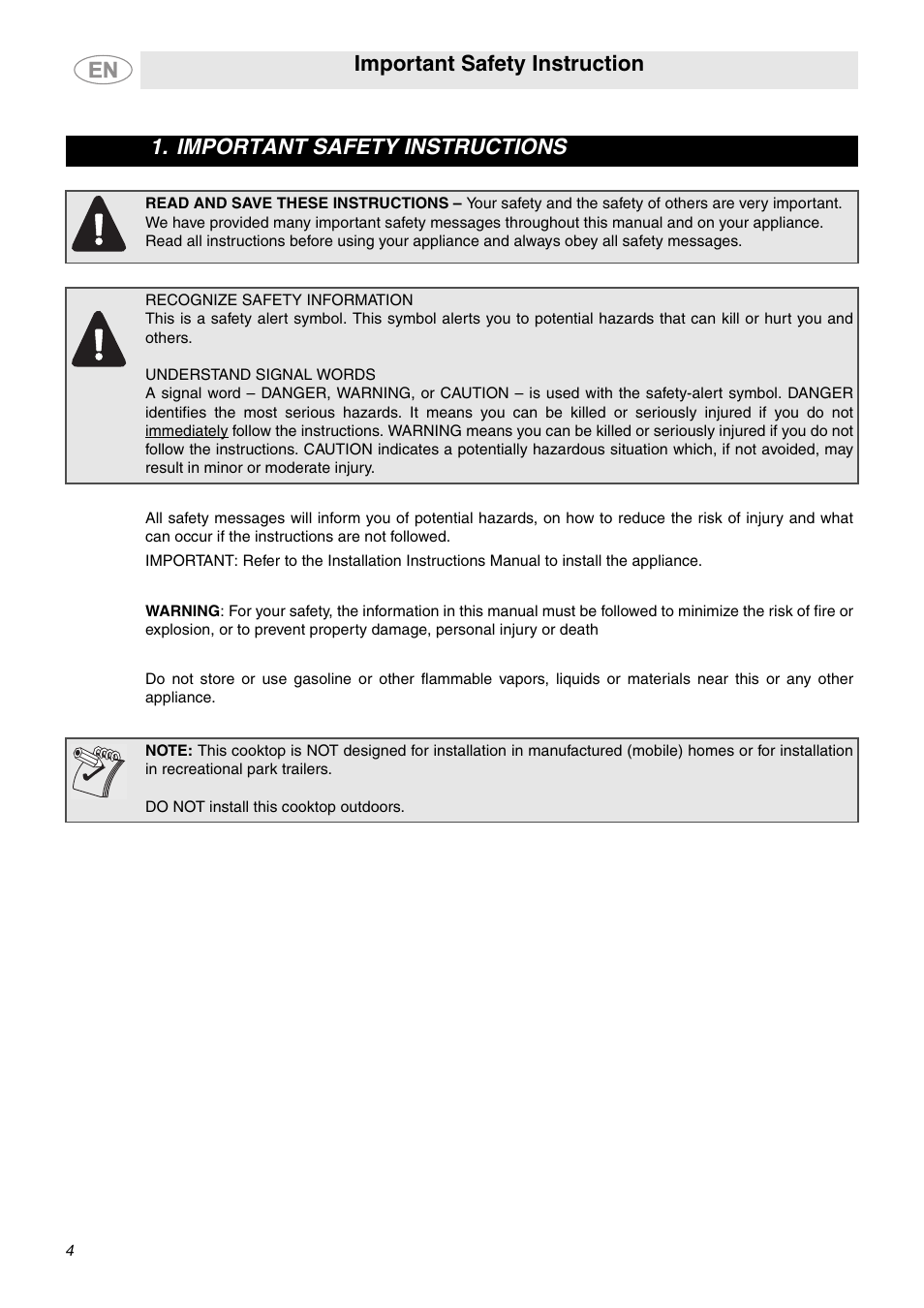 Important safety instructions, Important safety instruction | Smeg S2772TCU User Manual | Page 2 / 13