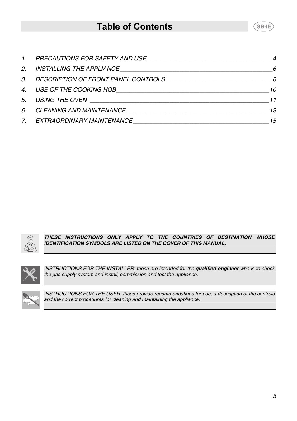 Smeg CB66CES User Manual | 13 pages