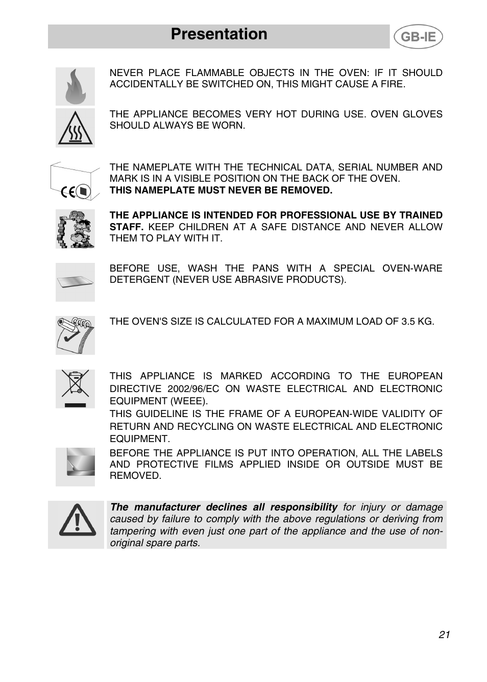 Presentation | Smeg ALFA41XEN User Manual | Page 3 / 16