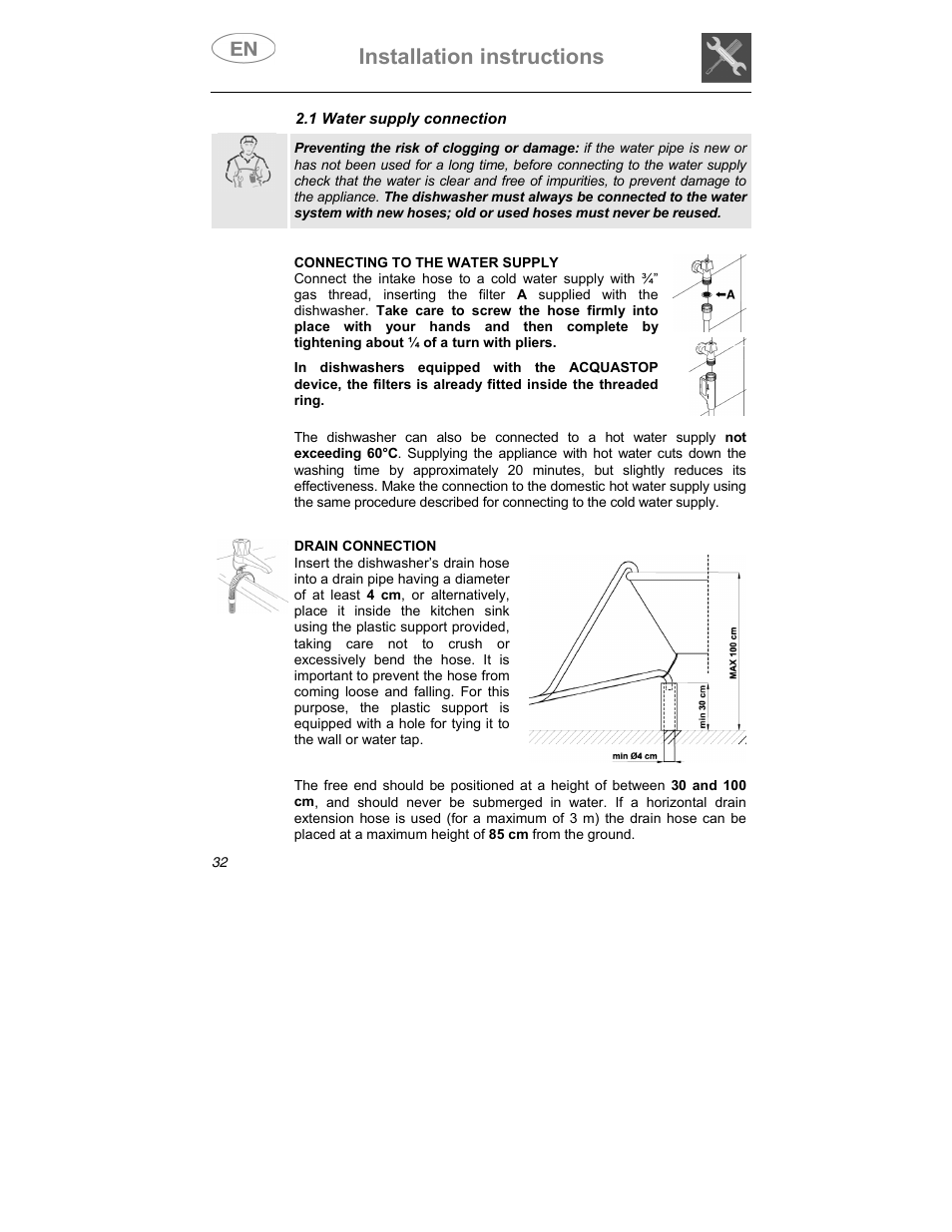 Installation instructions | Smeg SDCY66X1 User Manual | Page 15 / 34