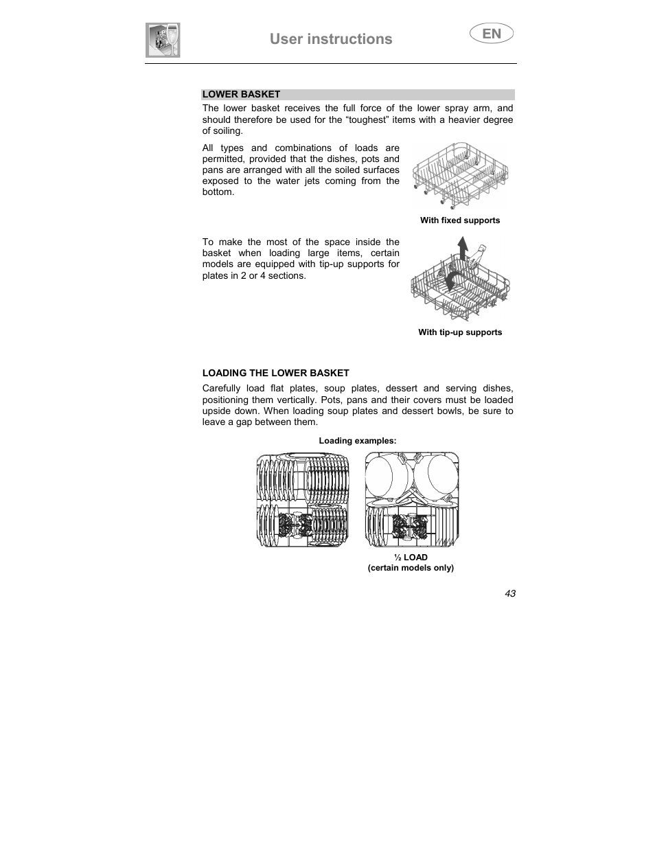 User instructions | Smeg SDCY66X1 User Manual | Page 26 / 34