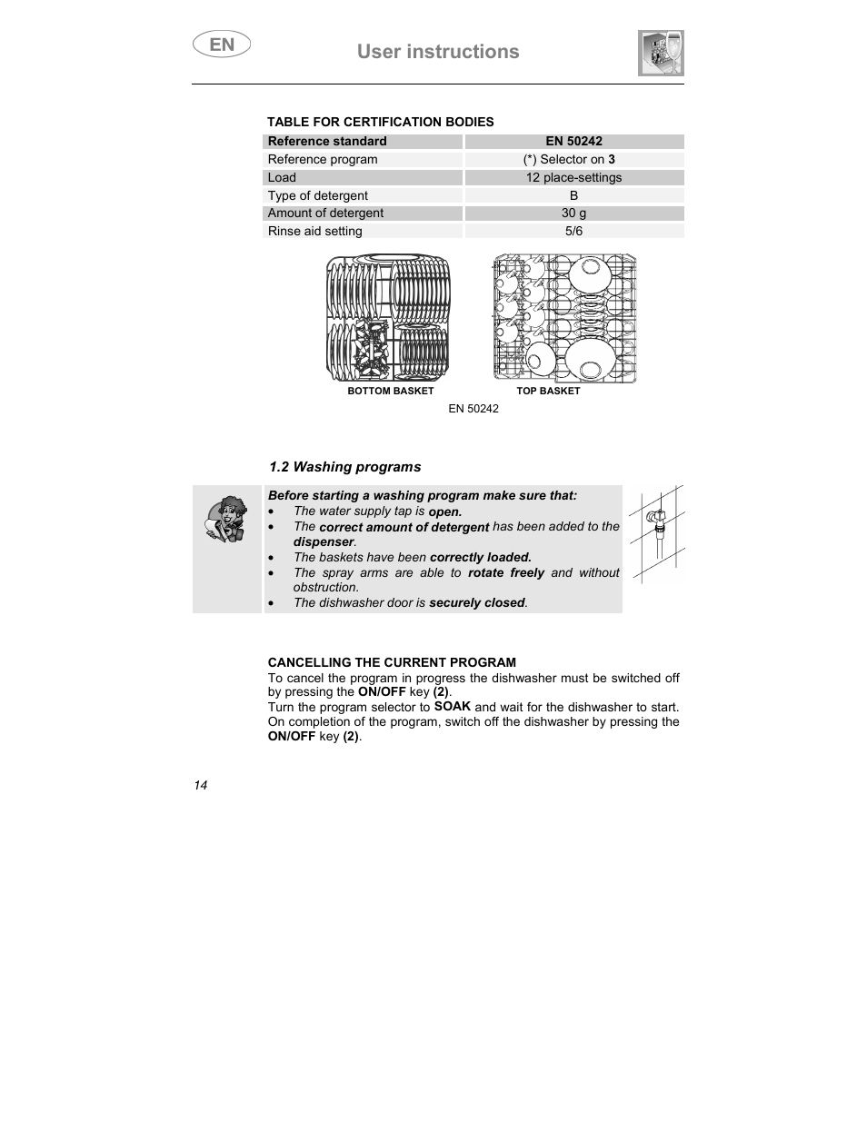 User instructions | Smeg SDCY66X1 User Manual | Page 5 / 34