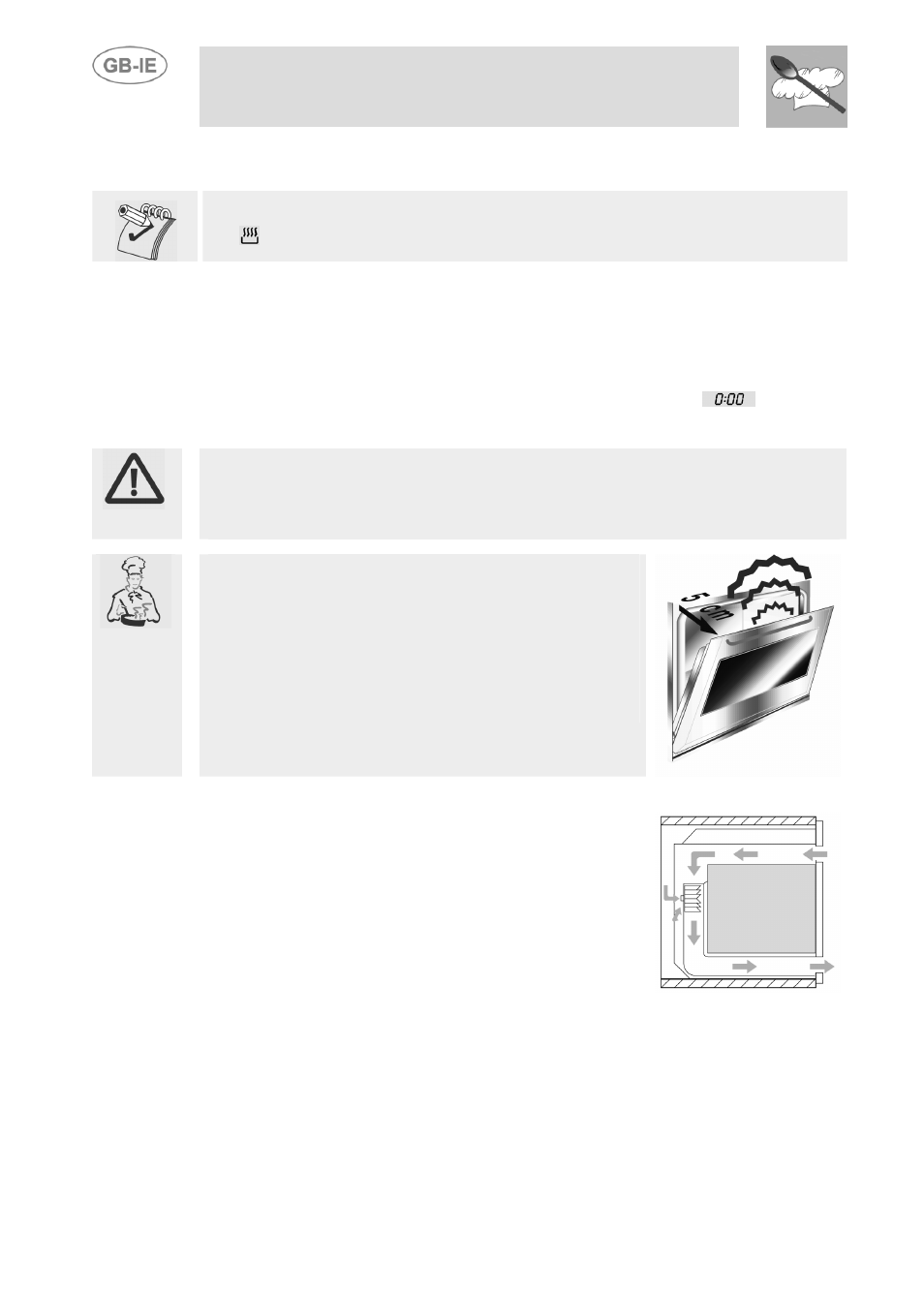 Use of the oven, Warnings and general advice, Cooling system | Oven light, Instructions for the user, 1 warnings and general advice, 2 cooling system, 3 oven light | Smeg SE598X-5 User Manual | Page 13 / 23