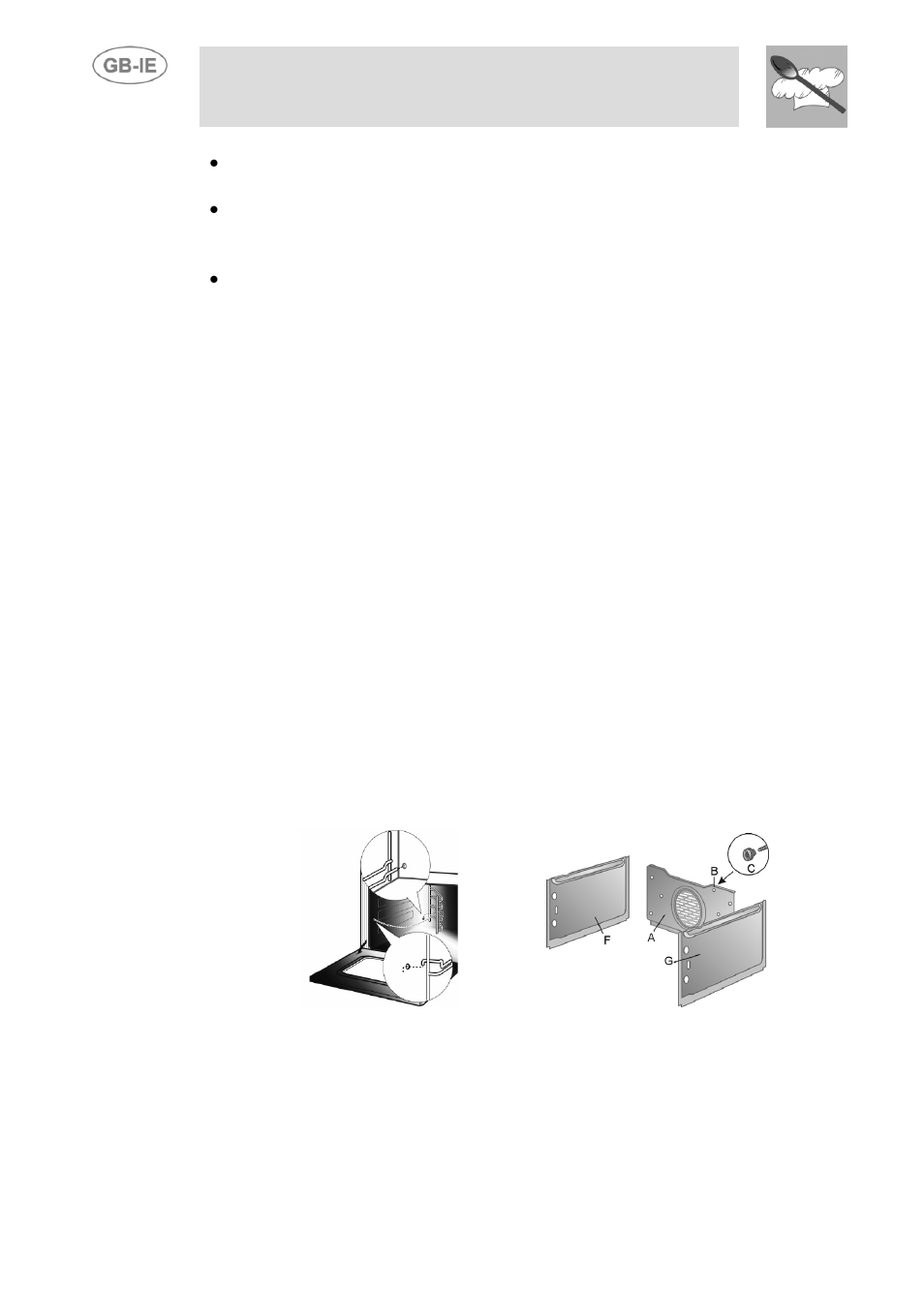 Self-cleaning liners (only on some models), Using the self-cleaning liners, Looking after the self-cleaning liners | Assembling the self-cleaning liners, Door glass, Instructions for the user | Smeg SE598X-5 User Manual | Page 21 / 23