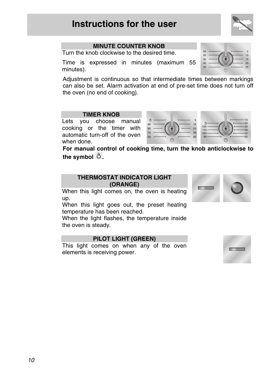 Instructions for the user | Smeg SA705X-7 User Manual | Page 8 / 28