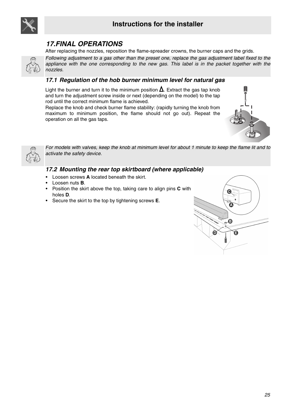 Final operations, Instructions for the installer | Smeg SNZ91MFX User Manual | Page 23 / 24