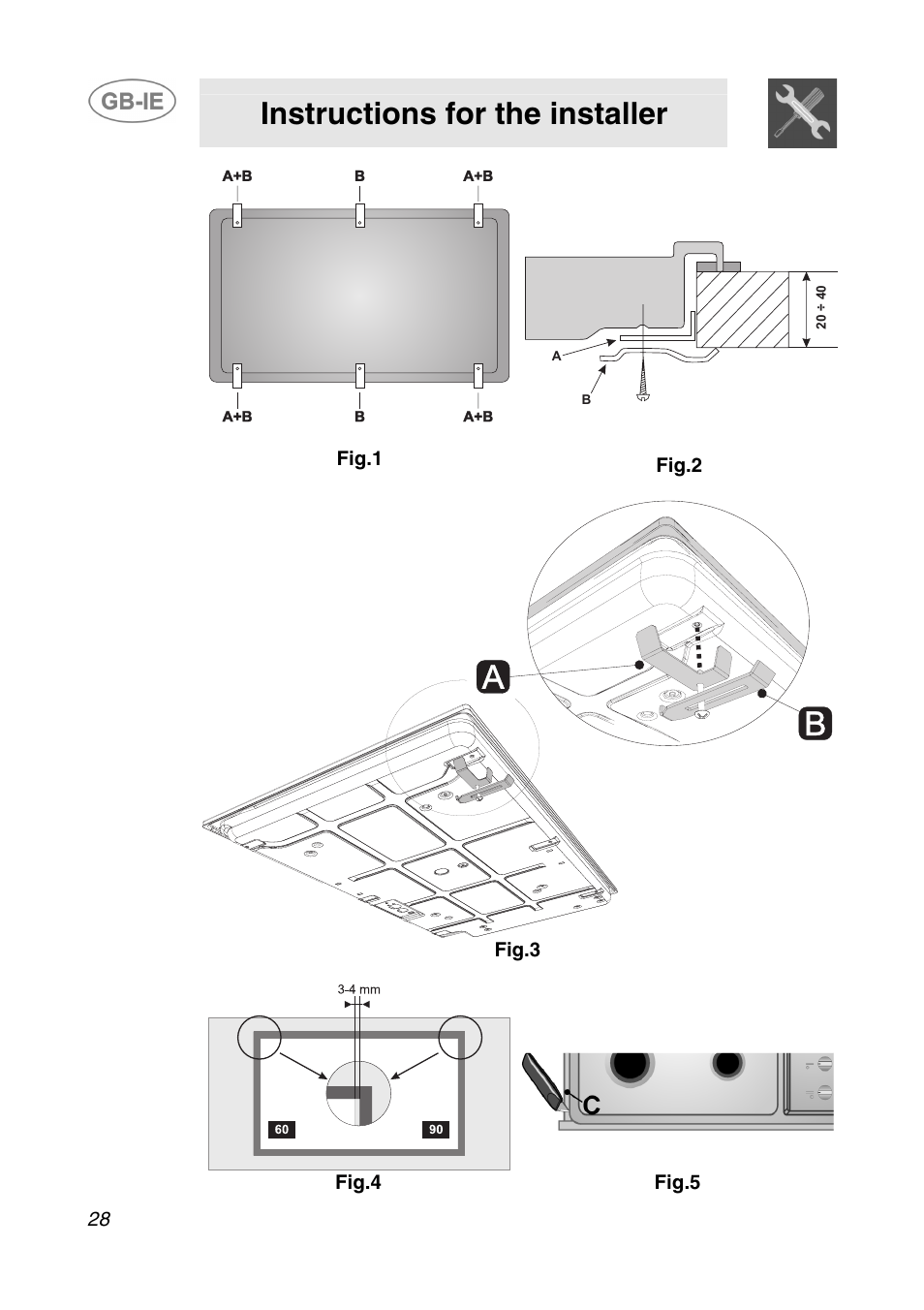 Instructions for the installer | Smeg AP64S3 User Manual | Page 5 / 20